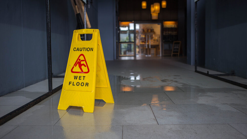 Wet floor sign.